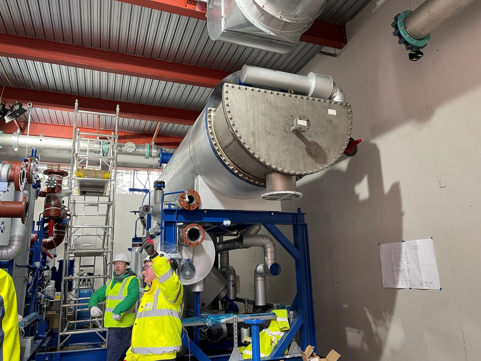 Water-source heat pump plant being installed inside Castle Park Energy Centre